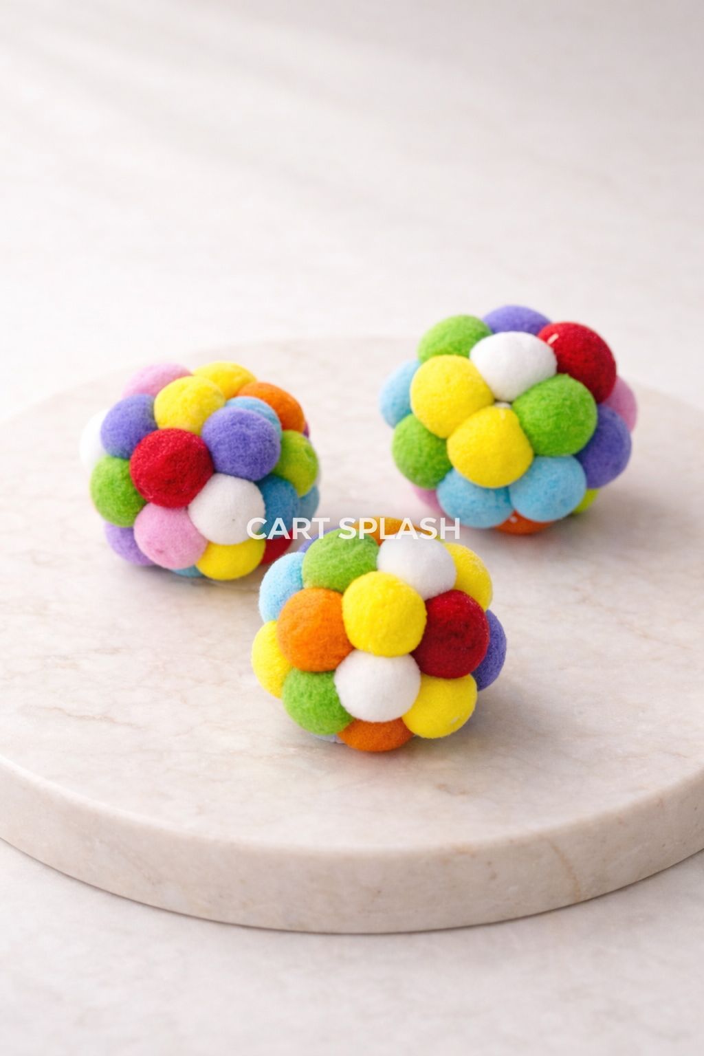 Multicolour Plush Pet Balls with Bell – Interactive Cat & Dog Toy, Bouncy Chew & Self-Play Teaser