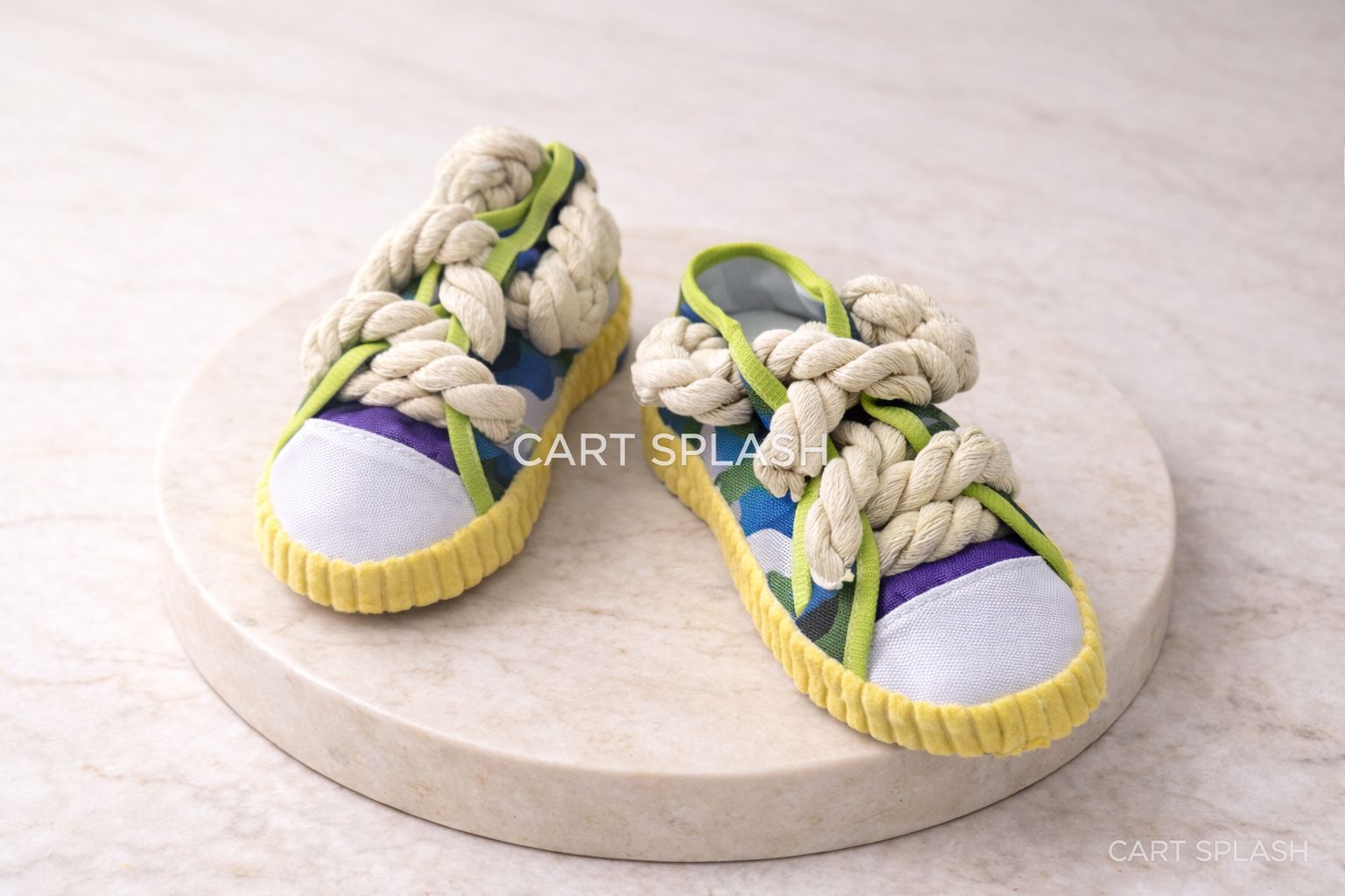 Single Dog Sneaker Chew Toy with Knotted Rope & built in interactive Squeaker