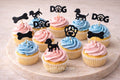12pcs Pet Dog Theme Cupcake Toppers for Birthday Party Cake