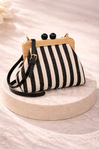 Women's Trendy and Fashionable Striped Exquisite Crossbody Bag, with Contrasting Colors and Adjustable Shoulder Straps, Simple and Versatile, Elegant and Fashionable.