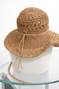 Handcrafted Raffia Sun Hat with Wide Brim and Fringe Detail for Summer Fashion