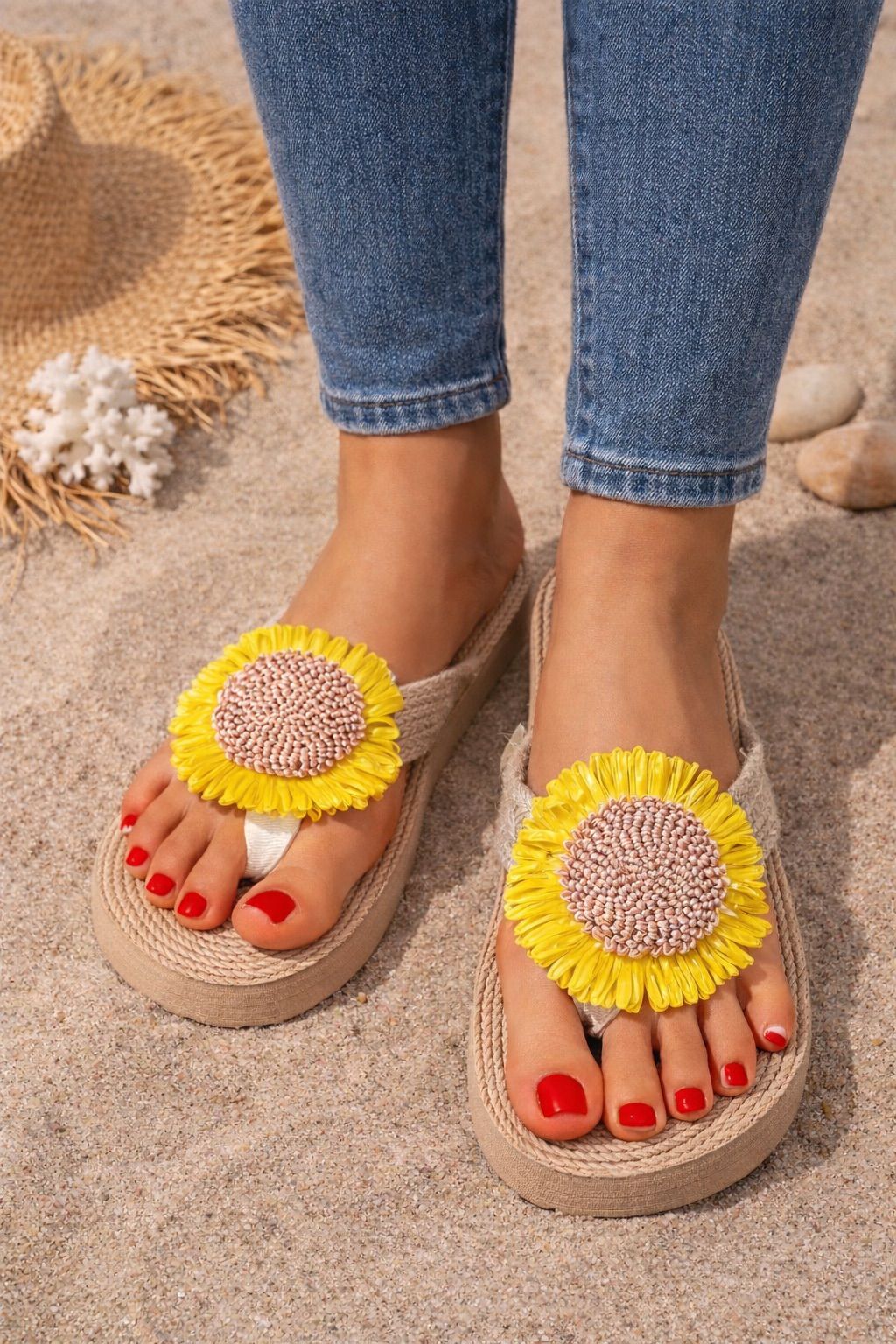 Sunflower Design Flats for Women