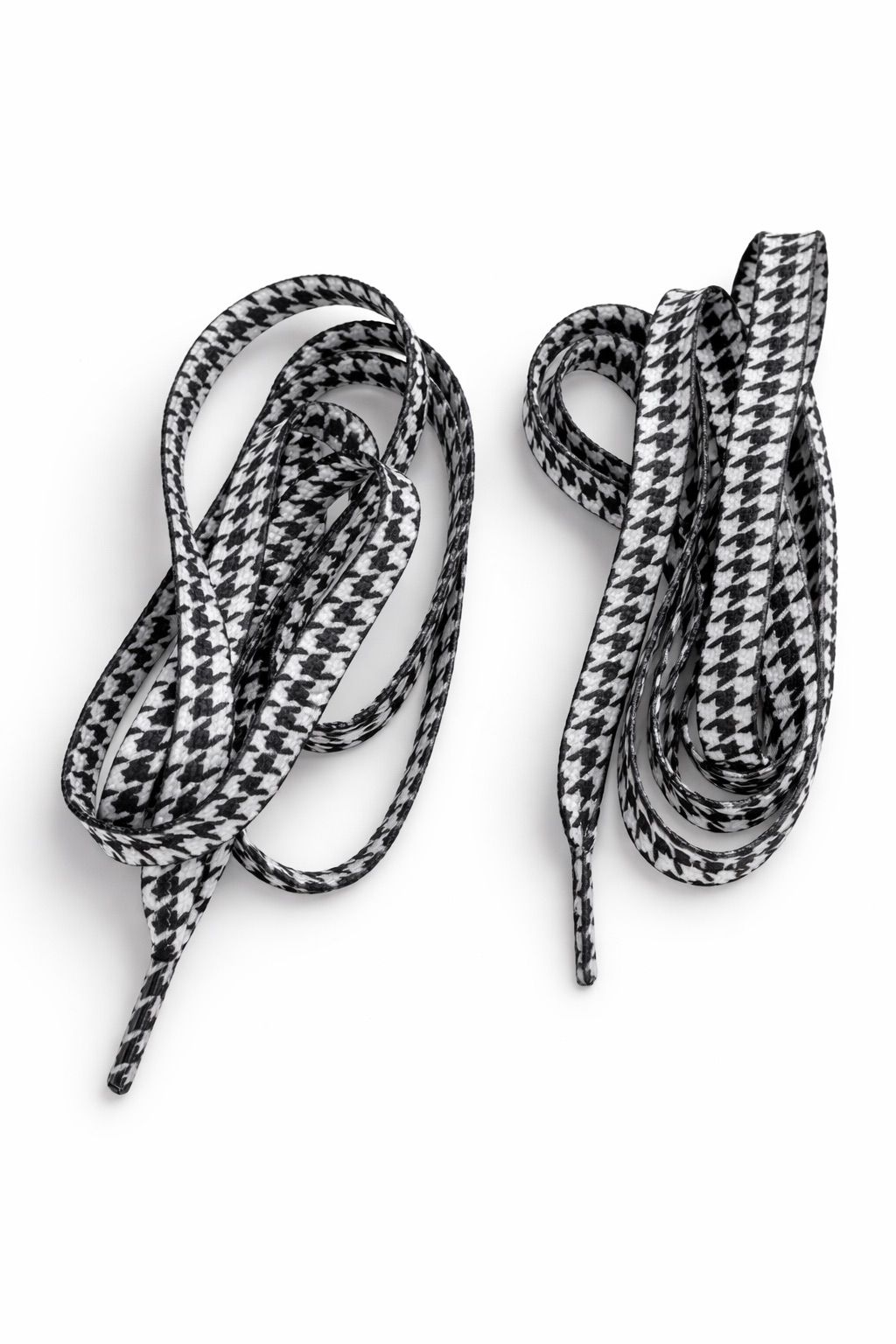 Houndstooth Shoelaces Checkered Black And White Flat 130cm 39 4inches Suitable For Men And Women