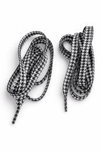 Houndstooth Shoelaces Checkered Black And White Flat 130cm 39 4inches Suitable For Men And Women